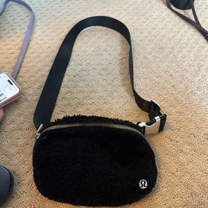 Black fleece lululemon belt bag!